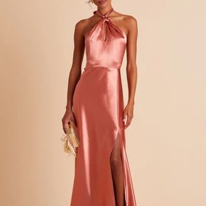 Birdy Grey- MONICA DRESS SATIN TERRACOTTA size small hemmed 5’4